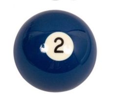 a blue pool ball with the number two on it's front and back side