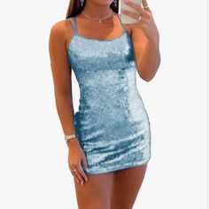 This Is A Brand New Homecoming Dress. Color- Light Blue Size- 6 Mini- Bodycon Neon Homecoming Dresses Blue, Neon Homecoming Dresses, Unique Mini Dresses, Cocktail Party Gowns, Gowns Blue, Tight Homecoming Dresses, Homecoming Dresses Short Tight, Celebrity Photography