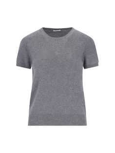 Malo gray cashmere sweater with crew neck, short sleeves, straight hem. Composition: 100% Cashmere Classic Crew Neck Cashmere T-shirt, Classic Gray Cashmere Tops, Casual Cashmere Crew Neck T-shirt, Fine Knit Cashmere T-shirt Short Sleeve, Cashmere Fine Knit Short Sleeve Tops, Short Sleeve Cashmere Fine Knit Tops, Short Sleeve Fine Knit Cashmere Top, Gray Fine Knit Cashmere Top, Gray Fine Knit Crew Neck Top