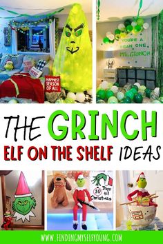 Is the Grinch coming to visit your house this December along with the elf? There's heaps of grinchy inspiration in this post for how they can get along or play out a friendly rivalry. Grinch Day Elf On The Shelf, Grinch On The Loose Ideas, Elf On The Shelf Grinch Movie Night, Grinch On The Shelf Ideas Classroom, Grinch And Elf On The Shelf Ideas, Grinch Themed Elf On The Shelf, The Grinch Elf On The Shelf Ideas, Elf And Batman, Grinch With Elf On The Shelf