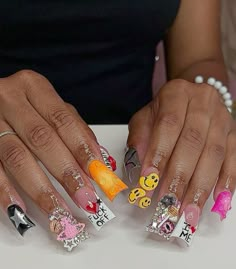 Curved Nails, Duck Nails, Hard Nails, French Tip Acrylic Nails, Short Square Acrylic Nails, Dope Nail Designs, Long Acrylic Nails Coffin, Exotic Nails, Long Square Acrylic Nails