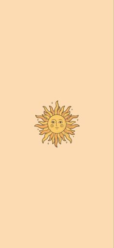 a drawing of a sun on a beige background