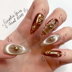 *PLEASE READ BEFORE ORDERING* MADE TO ORDER hand painted press on nails. EACH ORDER INCLUDES -One set of 10 nails -Mini nail file -Cuticle stick -Nail glue -Nail tabs -Alcohol wipes Please refer to the sizing chart and size accurately, we are not responsible for wrong sizes. For sanitary reasons we do not accept refunds or exchanges. Please feel free to contact if you need help with sizing and consider ordering a sizing kit. With all orders being made to order we do not accept cancellations as each is created immediately after the order is received.  With all orders being hand painted they are all unique and they will all vary from the photo in the listing. The look of the nail will also vary depending on lighting and different cameras. Feel free to contact us with custom orders! Please al Fall Vintage Nails, Blackberry Nails Design, Crushed Velvet Nails, Astrology Themed Nails, Angel Themed Nails, Gold Witchy Nails, Fall Birthday Nails Short, Art Nouveau Nail Art, Mixed Metals Nails