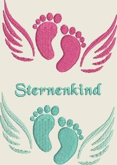 two feet with wings and the words sternenkind