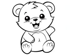 illustration of Friendly bear coloring Bear Hug, Heart For Kids, Free Kids