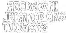 Alphabet Outline Template | Bubble letter fonts, Lettering alphabet, Lettering fonts . #Molde #Bubble_Font_Letters #Bubble_Writing #Bubble_Letters_Alphabet