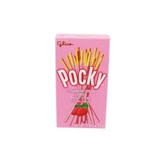 a box of pocky strawberries on a white background