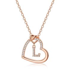 PRICES MAY VARY. Perfect Gifts for Girls: Heart initial pendant necklace, come with sweet card made it a great gifts for Birthday, Business Gifts, Wedding, Anniversaries, Valentine's Day or Christmas. Premium Material: Necklace for Teen Girls, made of 14K real gold plated, are hypoallergenic and have oxidation resistance. Lead-Free & Nickle-Free, never get tarnished or change color, no harm to your skin and is suitable for any occasion. Size: Size of the Love Heart Necklaces is 18"+2" extension, Trendy Gifts For Women, Rose Gold Initial Necklace, Necklaces For Girls, Initial Heart Necklace, Girls Heart, Initial Necklaces, Initial Earrings, Initial Necklace Gold