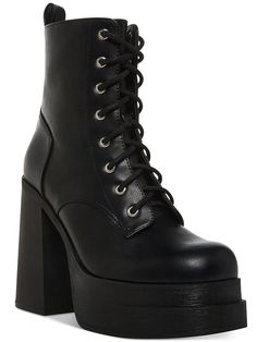 Free shipping and easy returns on Madden Girl Drivenn Womens Faux Leather Platform Combat & Lace-up Boots. Manufacturer - Madden Girl Size Origin - US Retail - $59.00 Style T Black Leather Platform Boots, High Combat Boots, Black Lace-up Platform Boots For Cosplay, Gothic Lace-up Platform Boots For Cosplay, Gothic Lace-up Platform Boots, Platform Lace-up Synthetic Combat Boots, Black Gothic Lace-up Boots With Chunky Platform, Heeled Combat Boots, Platform Combat Boots