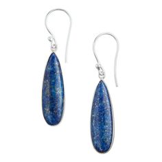 Our exclusive lapis lazuli drop earrings have a sleek, minimalist design that lets the natural stone's beauty shine. Made in India with silverfinished settings in an elongated teardrop shape, they add captivating movement to your look from day to night. With subtle variations in each individual stone, this one-of-a-kind jewelry elevates your ensemble with a special finishing touch. Stone Drop Earrings, Lapis Lazuli Earrings, Christmas Mom, Square Earrings, World Market, Boutique Jewelry, Diy Fashion, Czech Glass, Lapis Lazuli