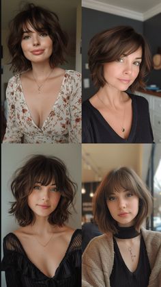 3 Bold and Beautiful Short Hair Bangs Ideas Shattered Bob, Bob Hairstyles For Round Face, Summer Hair Trends, Bob Hair Color, Haircuts For Medium Length Hair, Chin Length Hair, Edgy Short Hair, Hair Color And Cut, Trending Haircuts