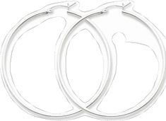 Classic White Metal Hoop Earrings, Modern White Metal Hoop Earrings, Classic White Hypoallergenic Hoop Earrings, White Hypoallergenic Classic Hoop Earrings, White Metal Hoop Earrings For Anniversary, Anniversary White Metal Hoop Earrings, White Polished Hoop Jewelry, White Hoop Jewelry With Polished Finish, Modern White Nickel-free Hoop Earrings