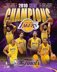 the los angeles lakers basketball team is featured in this official poster for the 2010 nba championship