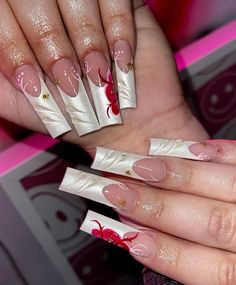 White Nail, Nails Inspo, Nails Nails, White Nails, Bling Bling, Pretty Nails, Nail Ideas, Nail Inspo, Acrylic Nails