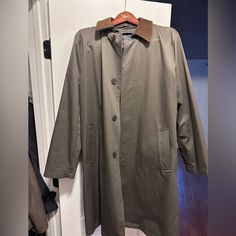 Raincoat In Mint Condition. Never Worn. I Got The Wrong Size And Can’t Return. Tags See Still Attached. Size Says 40r. I Wear A Large In Just About Anything And Fits Perfect Classic Long Sleeve Fall Raincoat, Classic Raincoat With Pockets, Winter Gabardine Raincoat With Long Sleeves, Classic Long Sleeve Raincoat With Pockets, Winter Long Sleeve Gabardine Raincoat, Winter Gabardine Raincoat, Classic Long Winter Raincoat, Classic Business Raincoat For Winter, Classic Winter Business Raincoat