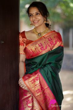 New Pattu Saree Designs, Green Kanjivaram Saree Silk, House Of Ayana Sarees, Sita Kalyanam, Kancheepuram Silk Saree, Saree Boutique, Kanjivaram Sarees Silk, Blouse Ideas