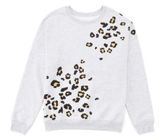 This crew neck top brings style and warmth to your wardrobe. The sweater features a soft fleece design with a decorative graphic print. Cheetah Print Shirts, Cute Jumpers, Sweat Top, Big Lots, Brown Sweater, Crew Neck Top, Printed Sweater, Everyday Wardrobe, Grey Sweatshirt