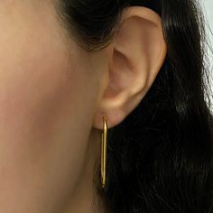 oval hoops - gold – atrenda Oval Hoop Earrings, Statement Hoop Earrings, Hoops Gold, Gold Clips, Cuff Rings, Earrings In Gold, Silver Hoops, Ring Necklace, Oval Shape