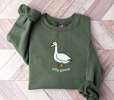 Silly Goose Sweatshirt, Silly Goose Sweater, Funny Goose Sweatshirt, Silly Goose University Shirt Goose Sweater, Silly Goose University, Goose Sweatshirt, Funny Goose, University Shirt, Funny Sweaters, Silly Goose, Funny Sweatshirts, Embroidered Sweatshirts