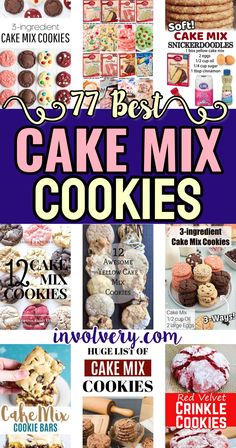 Cake Mix Cookies - Easy Cookie Recipes Made With Box Cake Mix Cake Mix And Soda Recipes, Large Batch Cookies, Cake Mix Cookies 3 Ingredient, Cake Batter Cookies Recipe, Cookies From Cake Mix Recipes, Yellow Cake Mix Cookies, Apple Pudding, 3 Ingredient Cakes, Best Cake Mix