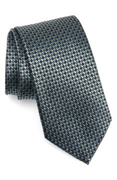 Small, intersecting geometries bring subtlety and distinction to a tie crafted from polished silk jacquard and styled to elevate any formal look. 100% silk Dry clean Made in Italy Luxury Silk Ties For Work, Silk Ties For Work, Formal Look, Tie Crafts, Formal Looks, Silk Ties, Geometric Pattern, In Italy, Dry Clean