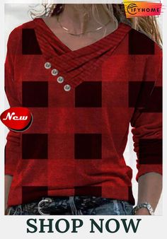 Christmas Xmas Long Sleeve Printed Top Casual Tunics, Casual Tops For Women, Unique Designers, Online Tops, Trendy Tops, Casual T Shirts, Women's Fashion Dresses, Print Tops, Cowl Neck