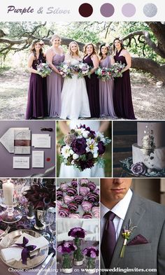 purple and silver wedding color scheme