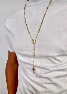 Inspired by my love for abstract/minimalistic and timeless religious jewelry, my stainless steel rosary is the perfect compliment to any outfit idea, whether you are staying in or partying it up with your crowd. My long gold rosary is a great gift idea for any special occasion to all the men in your life! You can't go wrong when gifting my men's gold rosary to your boyfriend, brother, father or best friend! ----------------------------------------------------------------------------------------- Rosary Necklace Men, Gold Rosary Necklace For Men, Gold Rosary Necklace, Mens Rosary, Apparel Design Inspiration, Beaded Rosary, Gold Rosary, Gold Long Necklace, Rosary Necklace