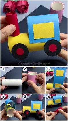 instructions to make a paper train for kids