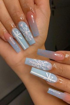 for more recommended nail art visit this Winter Wallpapers, Blue Acrylic Nails, Acrylic Nails Coffin Pink, Pink Acrylic Nails