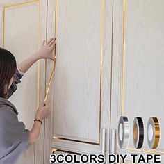 1pc Self-Adhesive Seam Sticker Ceramic Tile Seam Sticker And Hanger,Golden Tape, Home Floor Wallpaper Waterproof Tiles, Tile Gap Tiles Stickers For Floor 2023 - US $5.99 Floor Edging, Floor Wallpaper, Wall Decor Design, Adhesive Tiles, Wall Decor Stickers, Palau, Decorative Panels, Wall Treatments, Seychelles