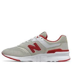 New Balance 997H Gray Red D Wide 'Grey Red' CM997HYZ (SNKR) Classic Gray Breathable Sneakers, Casual Breathable Sneakers In University Red, Casual Breathable University Red Sneakers, New Balance Fade-resistant Sneakers For Streetwear, Casual Gray Custom Sneakers With Breathable Material, Casual Gray Custom Sneakers With Breathable Design, Casual Breathable Custom Sneakers In Gray, Casual Gray Breathable Custom Sneakers, Gray Casual Custom Sneakers With Air Cushioning