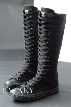 Lasaky - Farstep Performance-Ready High-Top Canvas Sneakers with Tall Zipper-Up Boots for Stage Artists Knee High Boots Flat, Performance Stage, Canvas Boots, Stage Performance, Comfortable Flats, Lacing Sneakers, Long Boots, Casual Flats, Flat Sneakers