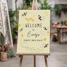 Our little honey is turning one birthday welcome Editable Blank Bee Theme 2nd Birthday, Bee Birthday Table Decor, Bee Birthday Theme Decoration, Honey Theme Birthday Party, 1st Bee Day Decorations, Bee Two Birthday, One Bee Birthday, First Bee Day Backdrop, Happy To Bee One Birthday