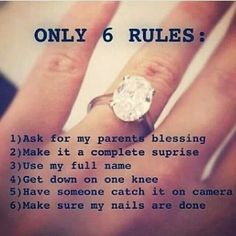 someones hand with a ring on it that says, only 6 rules