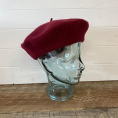 This 100% Wool Beret in Burgundy is a classic style that makes a stylish fashion statement. You cannot go wrong with this shape.  This classic design will add flair to any outfit, whilst also protecting you from the elements.   Keeping you warm and ensuring you look great! Made from 100% pure new wool 28cm diameter, one size fits most, stretches to fit from 55cm to 61cm. Yellow Beret, Wine Barrel Table, Barrel Table, Wool Accessories, Wool Beret, Wool Berets, Berets, Stylish Fashion, Antique Style