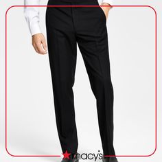 in stock Classic Black Tapered Leg Pants, Black Slim Fit Full Length Bottoms, Classic Black Tapered Leg Bottoms, Classic Black Full-length Pants, Classic Black Slim Fit Pants, Classic Black Slim Fit Bottoms, Classic Black Straight Leg Pants, Classic Black Pants With Pockets, Classic Black Dress Pants With Belt Loops