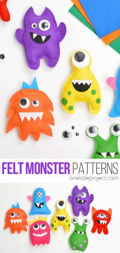 felt monster patterns for kids and adults to make with the help of their own hands