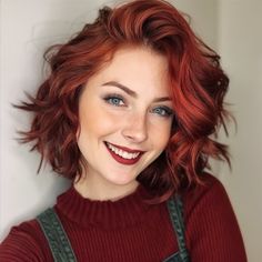 magnific aQYU3rA3coGlhPWyf5lr Classic Cherry Red Bob Short Hairstyle Red Hair, Short Red Auburn Hair, Hair Color For Red Hair, Short Red Hair Women, Red Hair With Root Smudge, Red Bobs, Medium Length Curly Red Hair, Cherry Red Bob