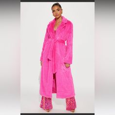 It’s New With Tags Available In Fuchsia And Royal. Faux Fur Coat Long Sleeve Lined Belted Cold Weather Shell: 100% Polyester Lining: 100% Polyester Fur Coat Long, Throwing Fits, Long Faux Fur Coat, Fuchsia Color, Faux Fur Coat, Cold Weather, Pink Ladies, Fur Coat, Faux Fur