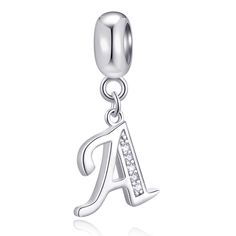 PRICES MAY VARY. 【Material & Craft】※This dangle letter a charm is made of 100% 925 sterling silver, delicate polished craft. It is made by high skilled worker, perfect processing. it is smooth. 【Size & fits Bracelet/Necklace】※The size of initial A alphabet beads is about 9*9mm, weight is about 1.6g. The diameter of the hole is about 4.5mm, which is compatible with Pandora Charm Bracelet, Chamilia, Biagi, Troll, Kay etc U.S. and European Bracelets. 🅐【Design Concept】※ Every name is made up of dif Silver Elegant Jewelry With Letter Beads, Elegant Silver Jewelry With Letter Beads, Silver Letter Beads Jewelry For Mother's Day, Silver Letter Beads Charms For Gifts, Initial A, Pandora Necklace, Bracelets Design, Birthday Bracelet, Alphabet Beads