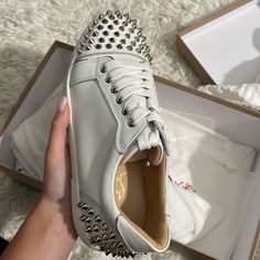 Brand New, Worn Once, Dont Want Them Anymore Louboutin Sneakers, Christian Louboutin Sneakers, Louboutin Shoes, Christian Louboutin Shoes, Womens Shoes Sneakers, Christian Louboutin, Shoes Sneakers, Color White, Size 6