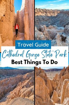 Discover the best things to do in Cathedral Gorge State Park with our Nevada travel guide! Explore scenic trails, hidden slot canyons, and breathtaking viewpoints in this must-see state park. Perfect for road trips and day trips from Las Vegas, this Nevada hiking gem is ideal for families with kids or adventurous hikers. Add Cathedral Gorge to your Nevada USA itinerary and experience one of the most unique state parks in the region! Parking Entrance, Nevada Hiking, Cathedral Gorge, Gorges State Park, Hiking Places, Nevada Travel, Best Weekend Getaways, Nevada Usa