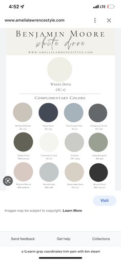 the color scheme for an interior design project, with different shades and colors to choose from