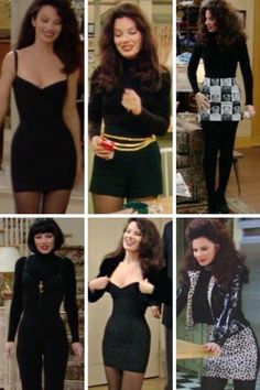 40s Mode, Nanny Outfit, Fran Fine Outfits, Stile Blair Waldorf, Dorothy Dandridge, Fran Drescher, 90s Inspired Outfits, Look Retro, Black Outfits