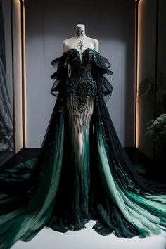 Goth Fantasy Wedding Dress, High Fantasy Ball Gown, Elven Wedding Dress Dragon, Evil Ball Gown, Villian Wedding Dress, Pretty Dresses Cottagecore, Dress With Scales, Fantasy Inspired Prom Dress, Princess Sleeve Dress