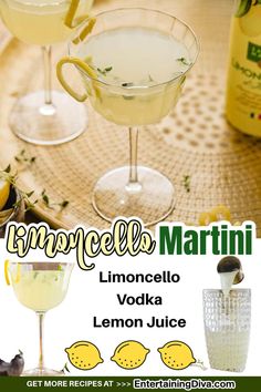 Limoncello Martini With Limoncello, Vodka And Lemon Juice | Summer Cocktail Recipes