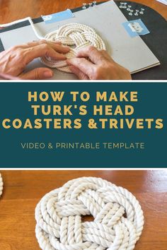 how to make turks head coasters and trivets video & printable template