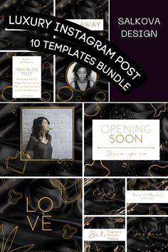 a black and gold flyer for an event with photoshopped on the front, back and