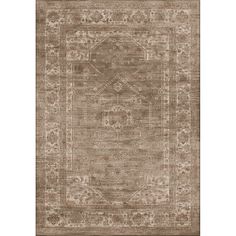 an area rug with brown and beige colors